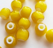 Бисер Jablonex прозрачный блестящий желтый с белым 7мм (50г)