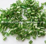 Бисер-рубка "Астра"(Китай) зеленый   с блестящим покрытием, 2,5 мм, упаковка - 20 гр.