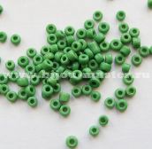 Бисер"Астра"(Китай) зеленый, непрозрачный, глянцевый, 2 мм, упаковка - 20 гр.