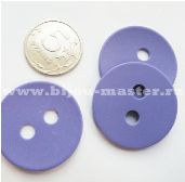 Пуговица пластиковая матовая круглая фиолетовая, диаметр - 35мм, цена за 1шт