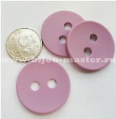 Пуговица пластиковая матовая круглая розово-сиреневая, диаметр - 35мм, цена за 1шт