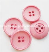 Пуговица пластиковая матовая круглая розовая с ободком выгнутая, диаметр - 20мм, цена за 1шт