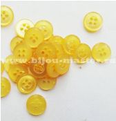 Пуговица пластиковая круглая желтая полупрозрачная, диаметр - 9мм, цена за 1шт