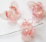 Пуговица декоративная, акриловая "Бабочка" 22х16мм розовая с эффектом АВ