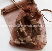 Сумочка из органзы подарочная полупрозрачная, коричневая, 95х110 мм