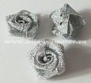Цветок декоративный 19-23мм из серебристой ленты