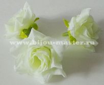 Цветок из ткани"Розочка" белая около 35мм