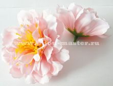 Цветок из ткани"Пион" розовый около 80мм