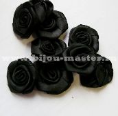 Цветок декоративный  из атласной ленты 28-30мм черный