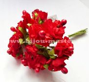 Цветы для декорирования бумажные, красный (в упаковке 10 цветков)