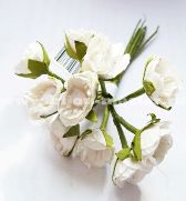 Цветы для декорирования бумажные, цвет -белый (в упак. 10 цветков)