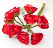 Цветы для декорирования бумажные, красный (в упаковке 10 цветков)