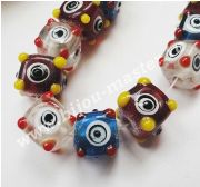 Бусина  lampwork "кубик"  полупрозрачный, 10х10мм