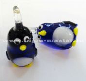 Кулон lampwork "Пингвин", синий  большой, 43х22мм