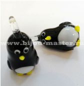 Кулон lampwork "Пингвин", черный  малый, 26х11мм