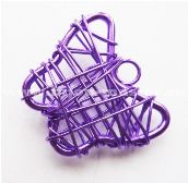 Подвеска из металлической проволоки бабочка 3D, 21х27мм,  фиолетовая