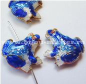 Бусина  cloisonne лягушка синяя/ультрамарин, 18х19мм