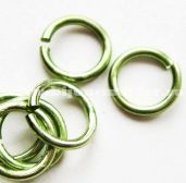 Кольцо для бус металлическое зеленое 13,2мм