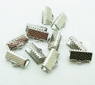 Зажим для маскировки узла или ленты в бижутерии, 14х7мм цвет никель