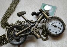 Кварцевые часы-подвеска  "Велосипед" на цепочке (80см)