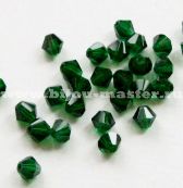 Бусина Swarovski  арт.5301 биконус, размер 4 мм, цвет Emerald