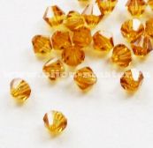 Бусина Swarovski  арт.5301 биконус, размер 4 мм,цвет LIGHT TOPAZ SATIN